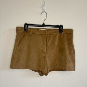 Abercrombie & Fitch Tan Suede-Look High Waist Shorts